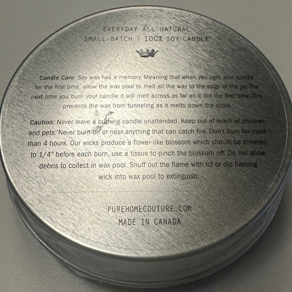 PURE HOME COUTURE - Ginger & Orchid 100% Soy Candle - 113 g / 4 oz - 15 hrs - Picture 2 of 7